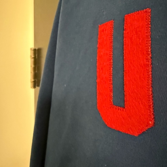 Men’s vintage Y2K rare L GUC some drains Mondetta Blue zip up with American Flag - Picture 7 of 13